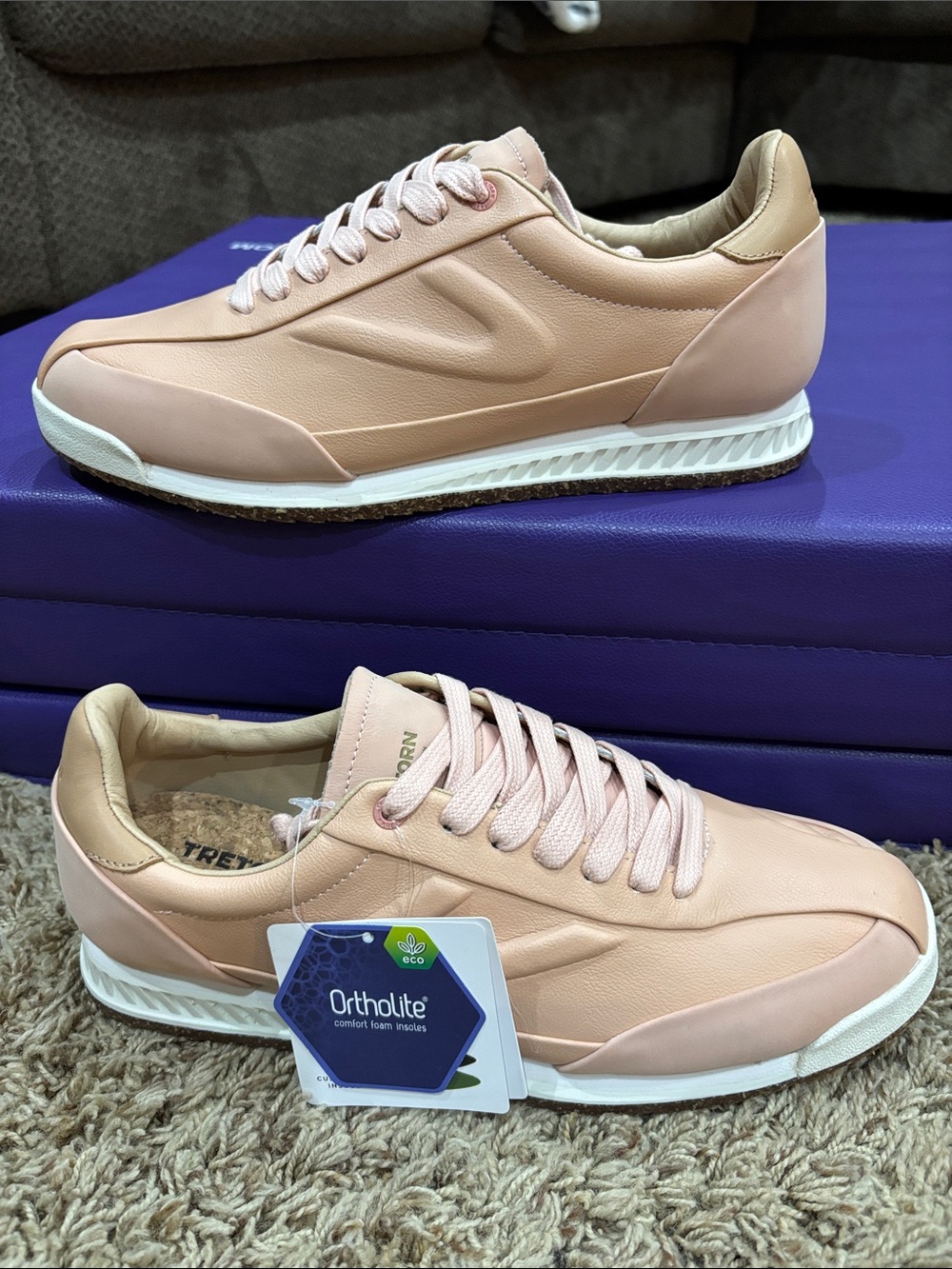 Tretorn Rawlins Pink Leather Sneakers Size 10 New - no box